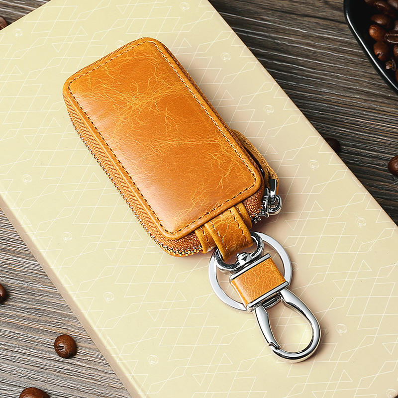 2022 Vintage Car Key Bag - FX-9008 Model Top Layer Oil Leather Men<i></i>'s Waist Key Pouch | Guangzho
